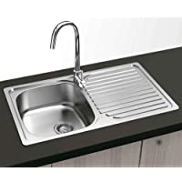 Viena - Fregadero Encastrar 80x44 | 1 Seno y 1 Escurridera | Acero Inoxidable Aisi 304 |